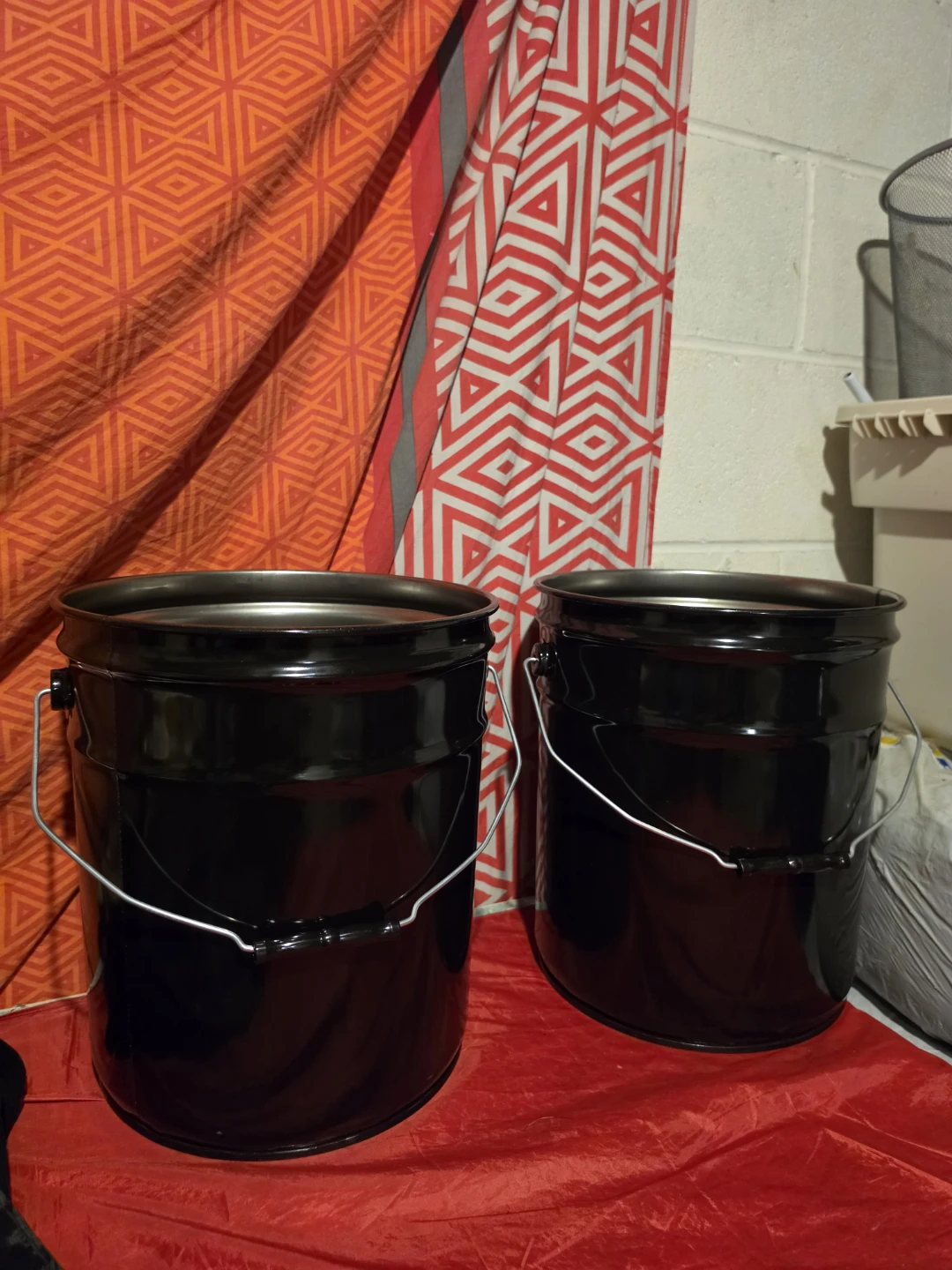 Black Metal Pail with Handle