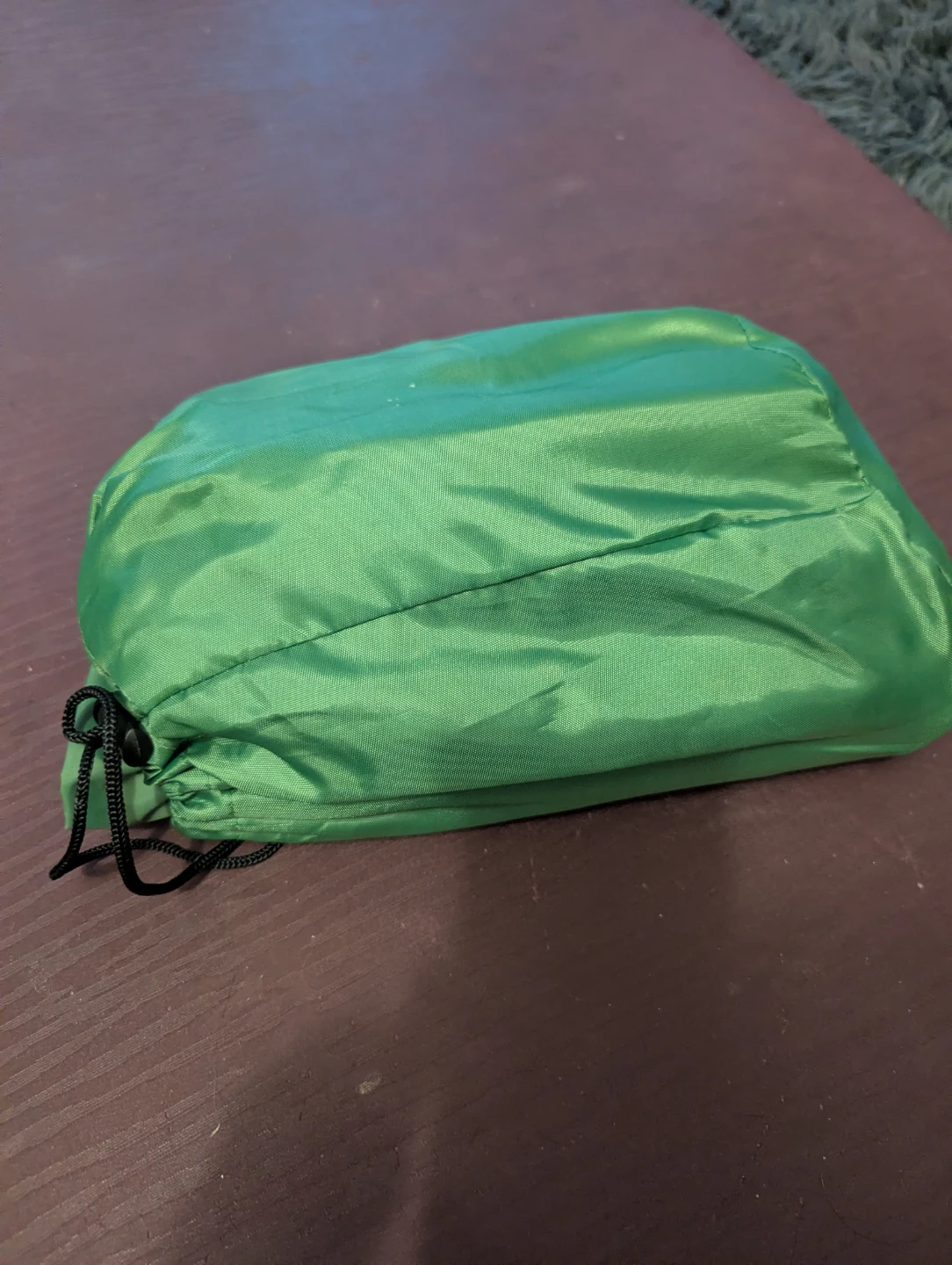Green air mattress sleep pad
