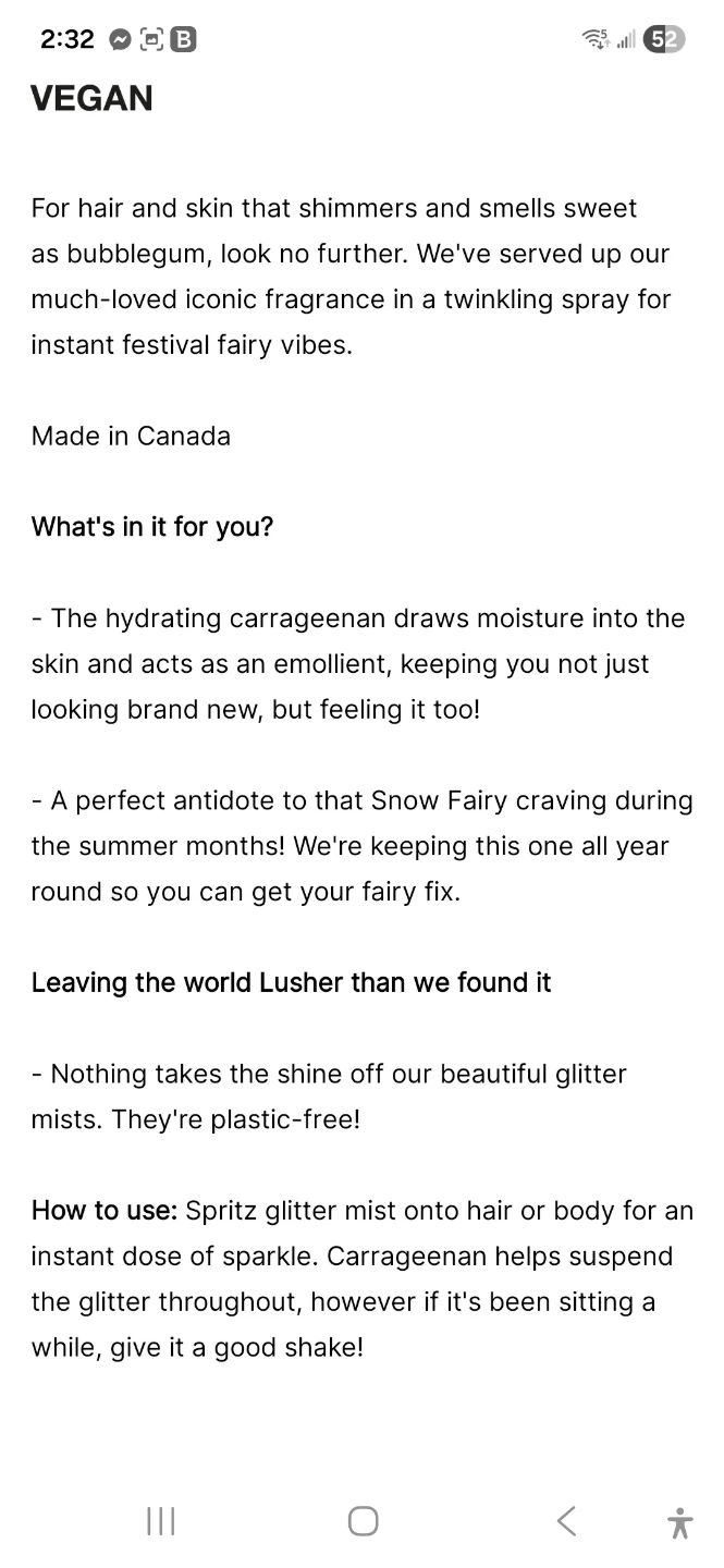 LUSH Snow Fairy Glitter Mist Spray 250ml - photo 2