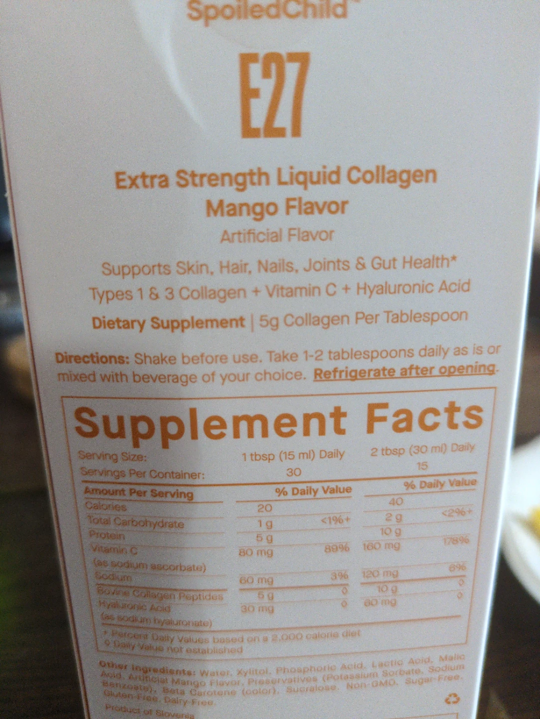 SpoiledChild E27 Extra Strength Liquid Collagen Mango Flavor - photo 2