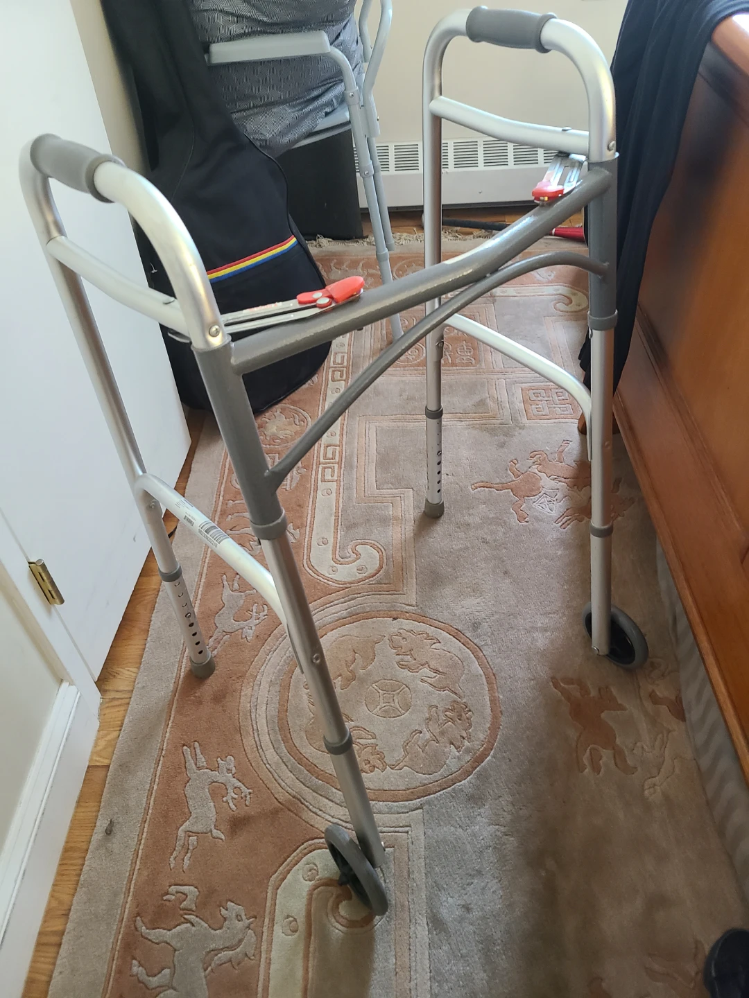 Adjustable Folding Walker with Wheels - photo 2