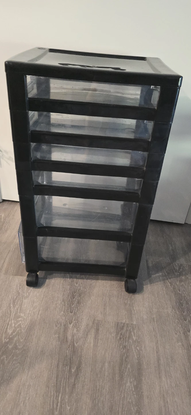 Black 6-Drawer Rolling Storage Cart - photo 2