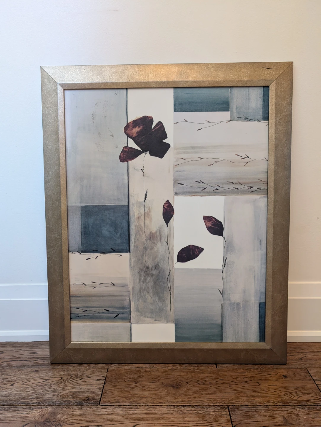Framed Floral Abstract  Wall Art