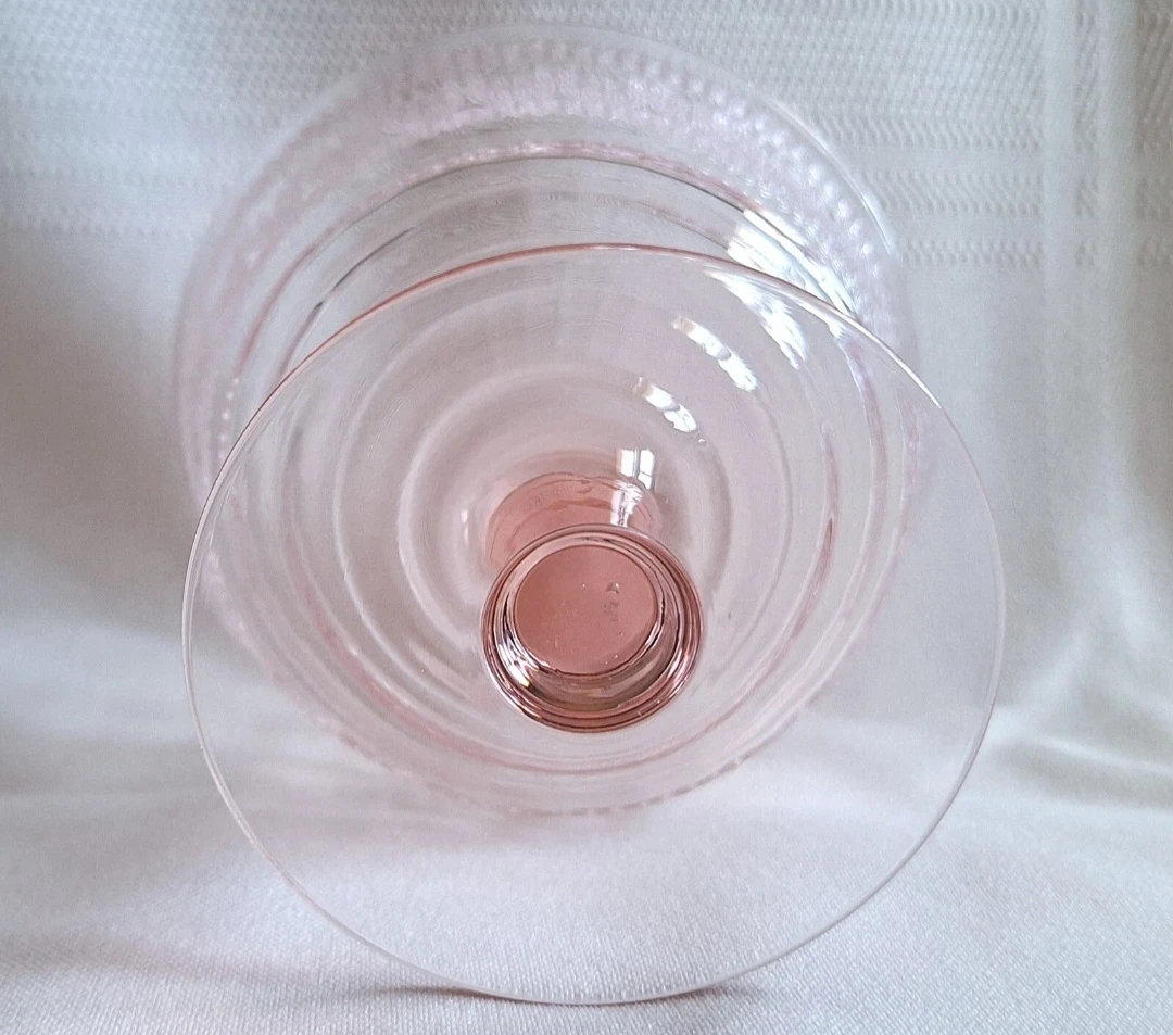 Pink Etched Glass Dessert Bowl ⚽ - photo 3
