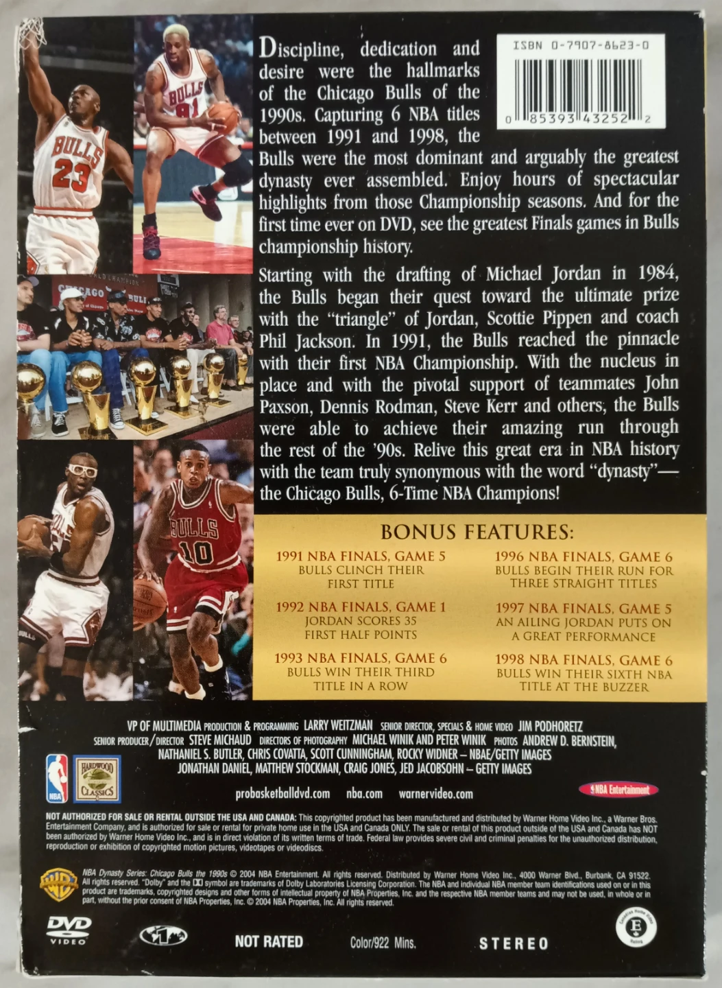 NBA Dynasty Series - Chicago Bulls: The 1990s (DVD 4-Disc Set) - photo 2