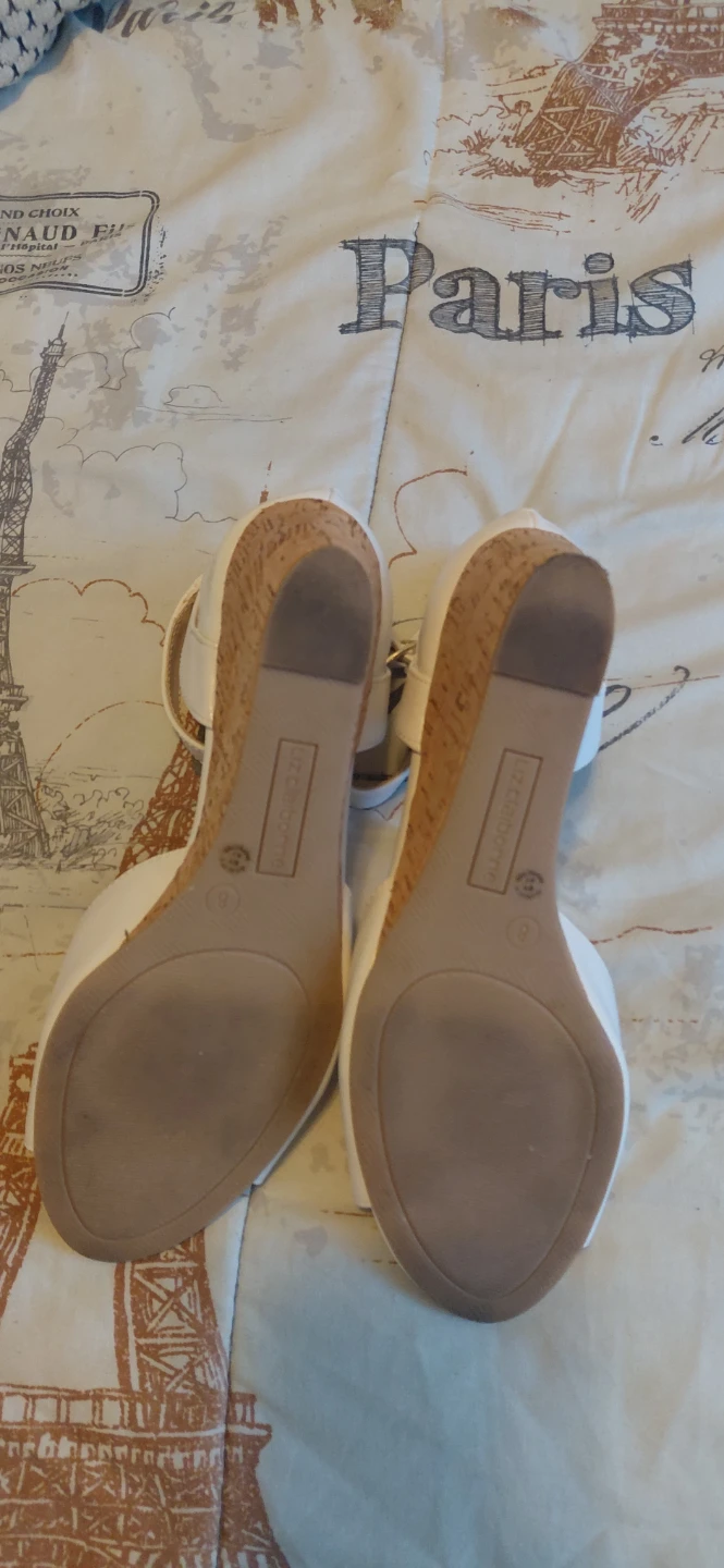 White Wedge Sandals Liz Claiborne Size 8 - photo 4