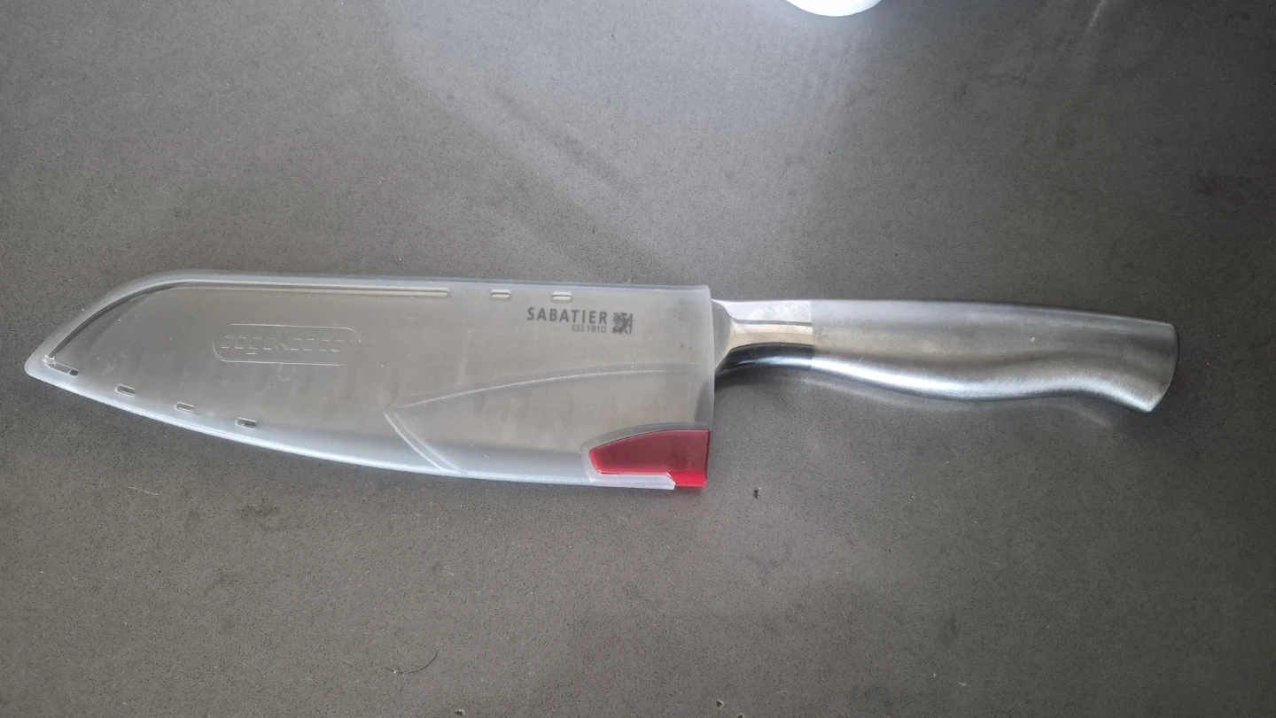 Sabatier Chef's Knife with Cover and Farberware Knife Block Set