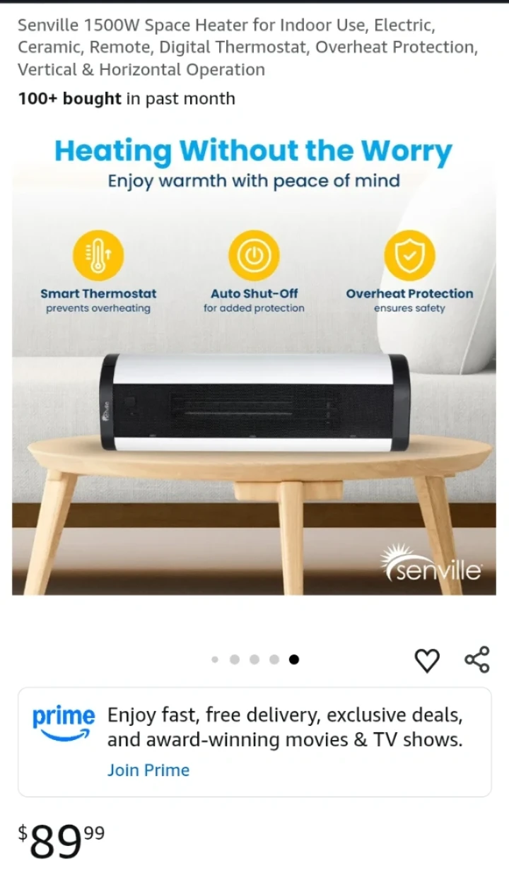 Senville 1500W Space Heater with Remote - photo 5