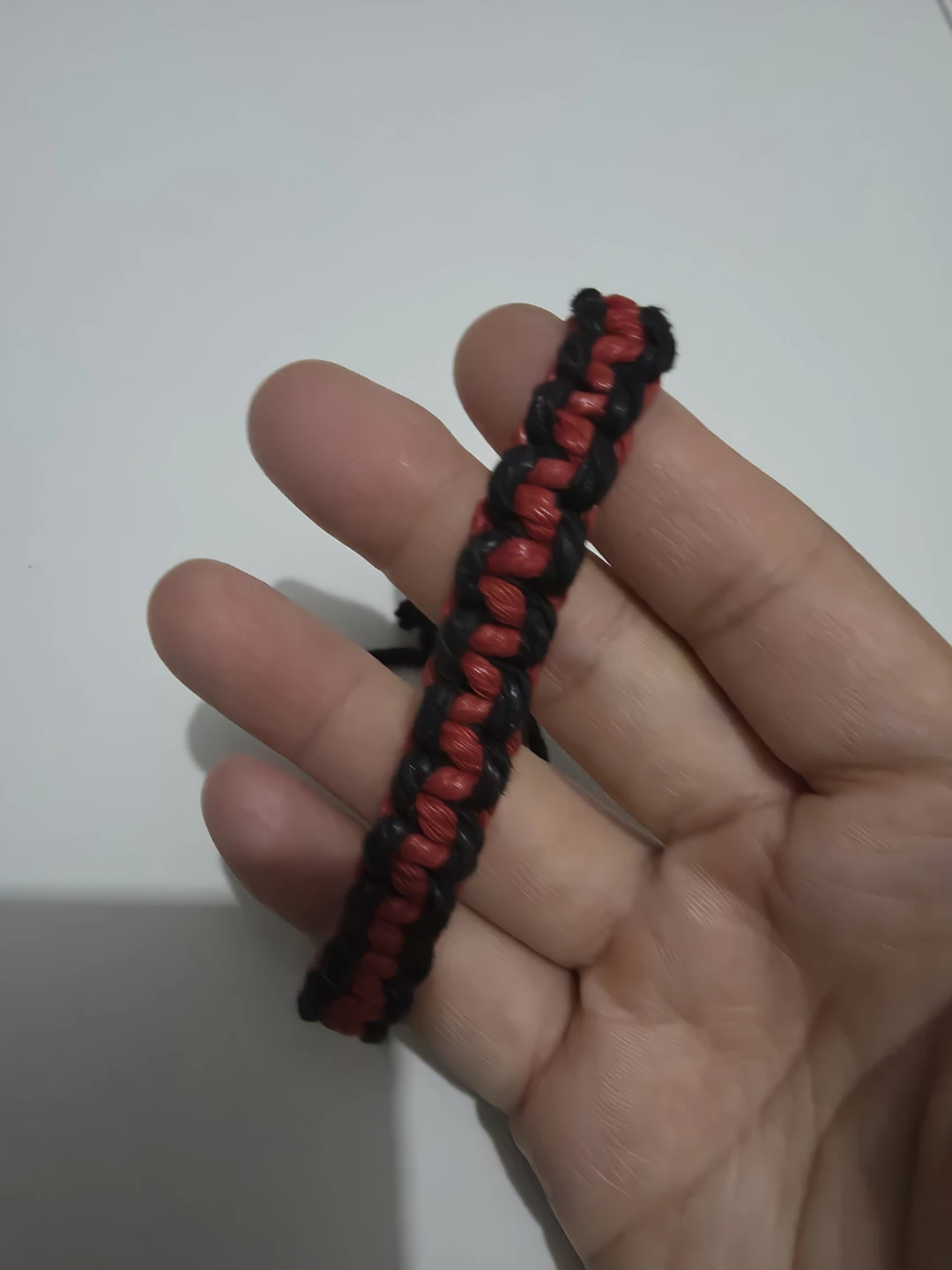 Red and Black Woven Bracelet ⚽️