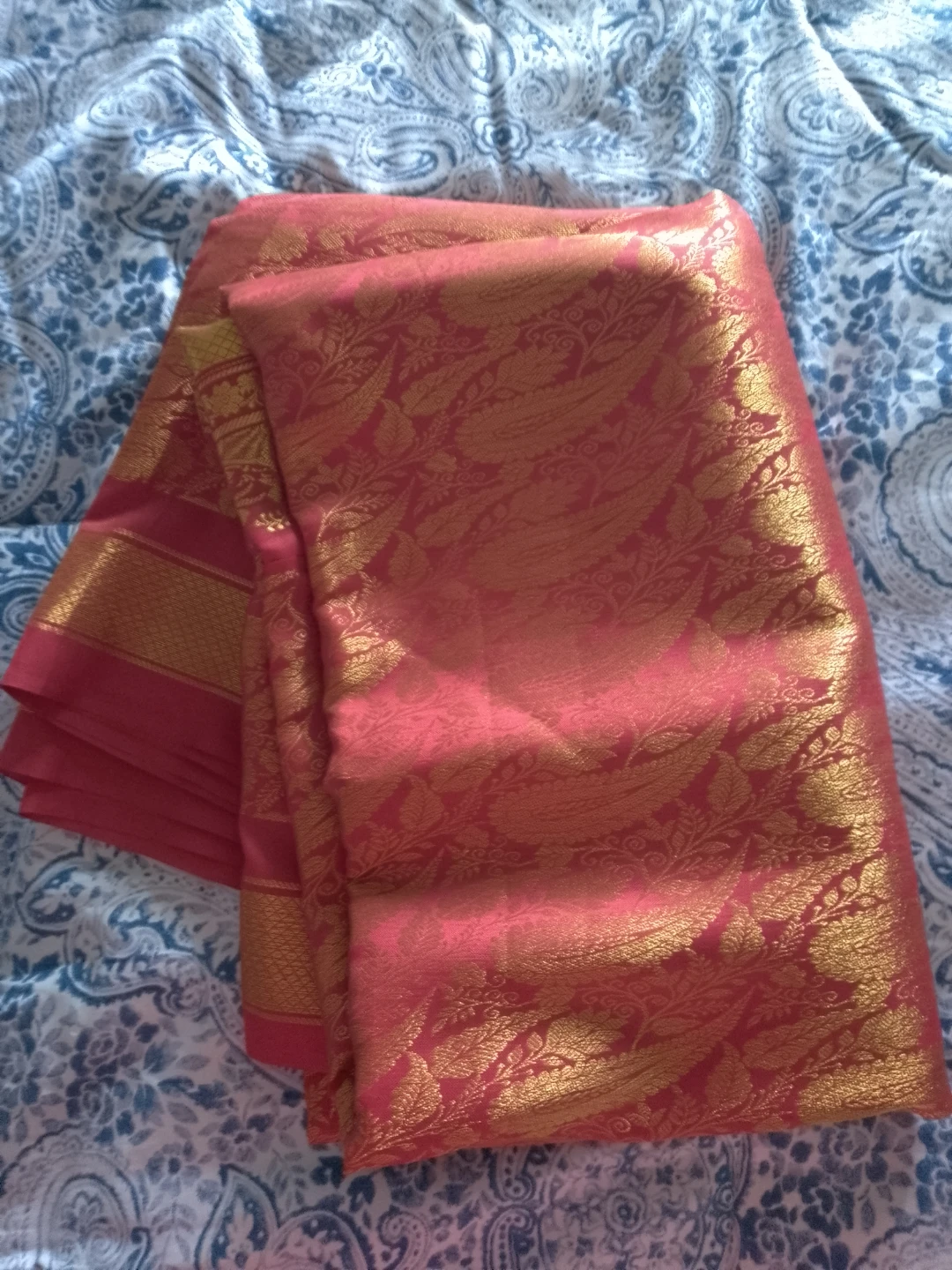 Red & Gold Saree ⚽