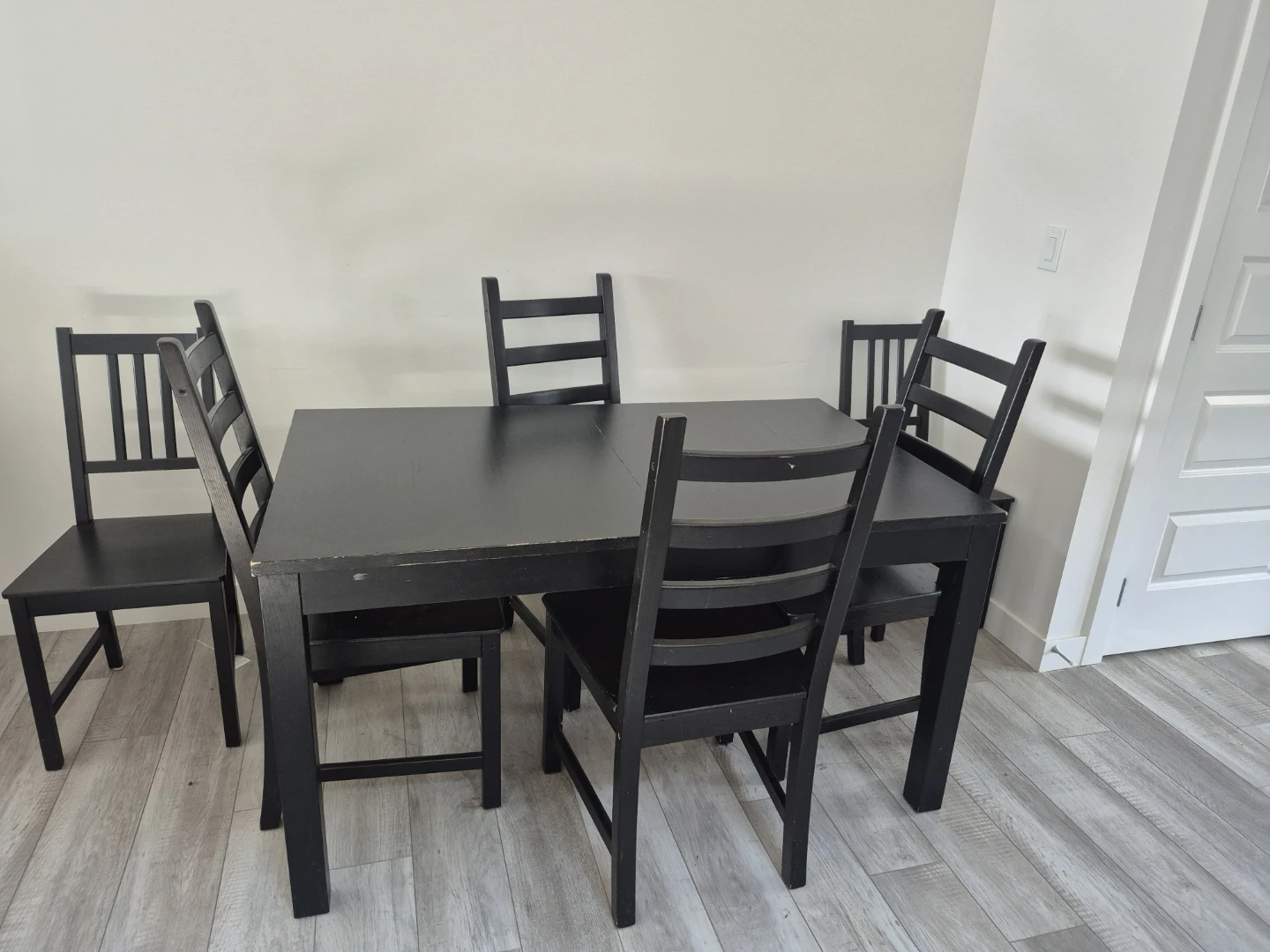 Black Dining Table with 4 Chairs
