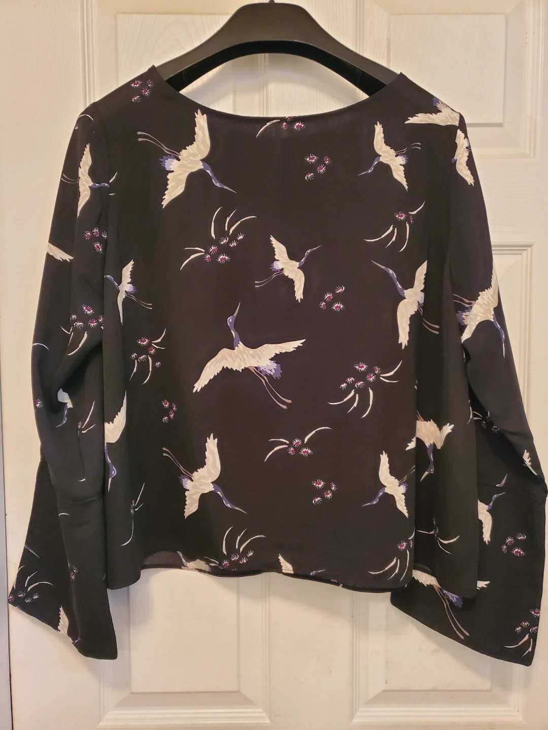 George Black Crane Print Blouse XL - photo 3