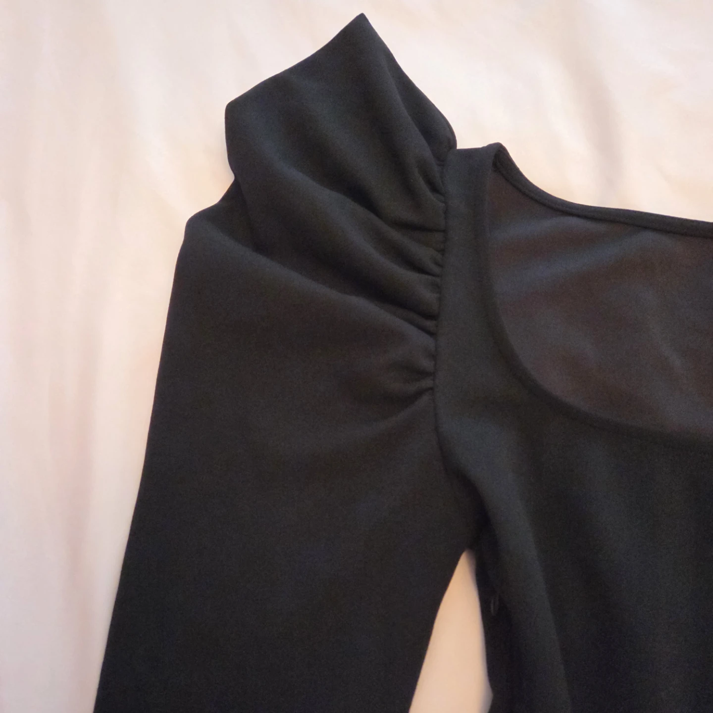 Black Peplum Top with Puff Sleeves - photo 5