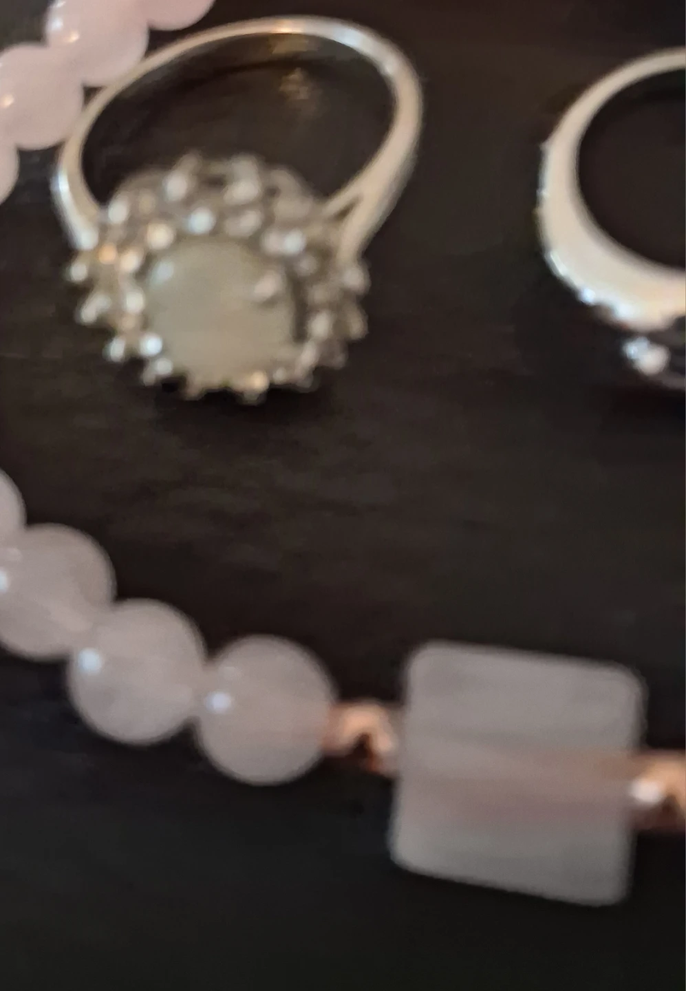 Rose Quartz Bracelet with Silver Rings - photo 2