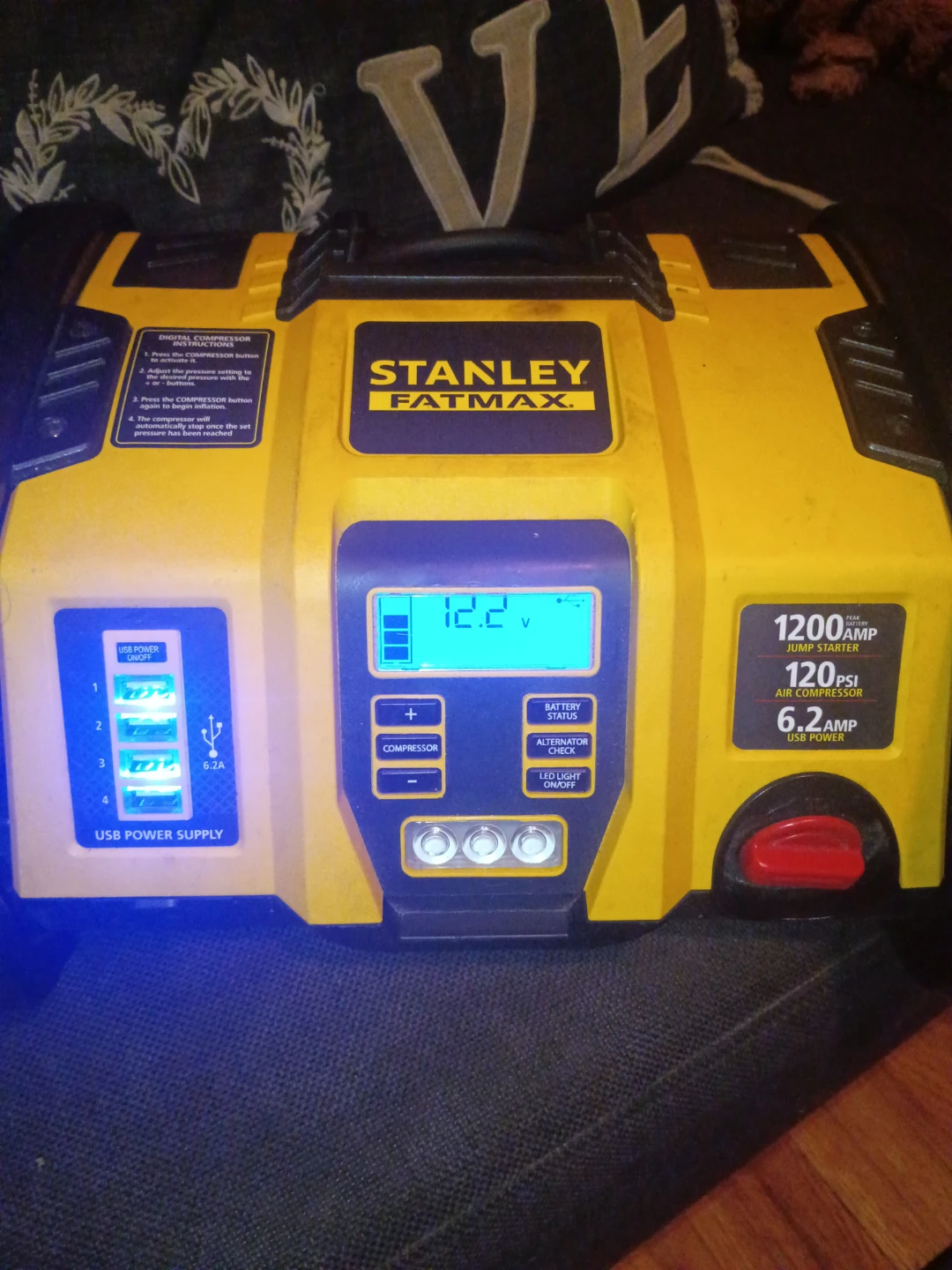 Stanley Fatmax 1200 Amp Jump Starter with Air Compressor - photo 5