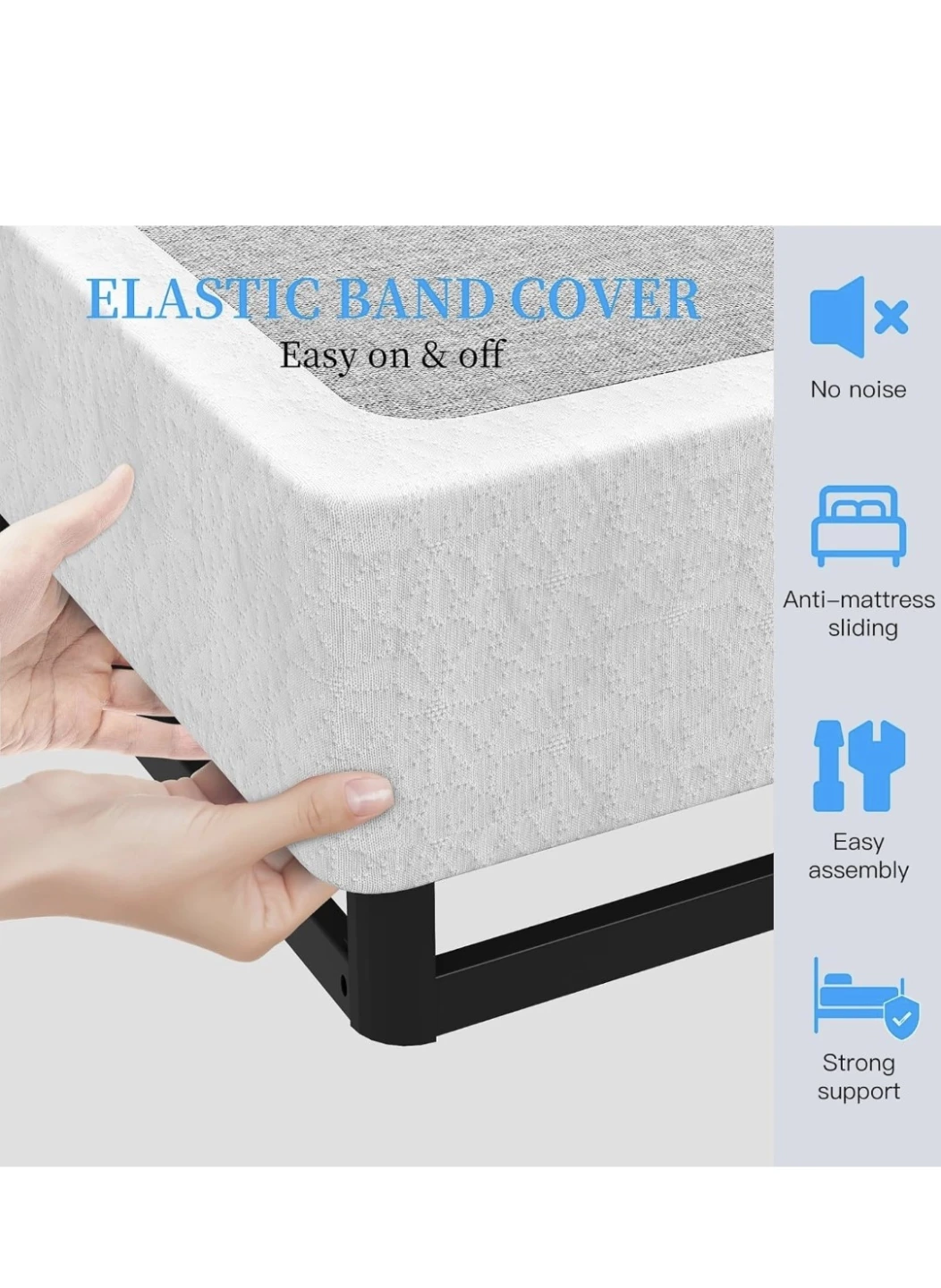 Queen Size Bed Frame with Elastic Band Cover - photo 3