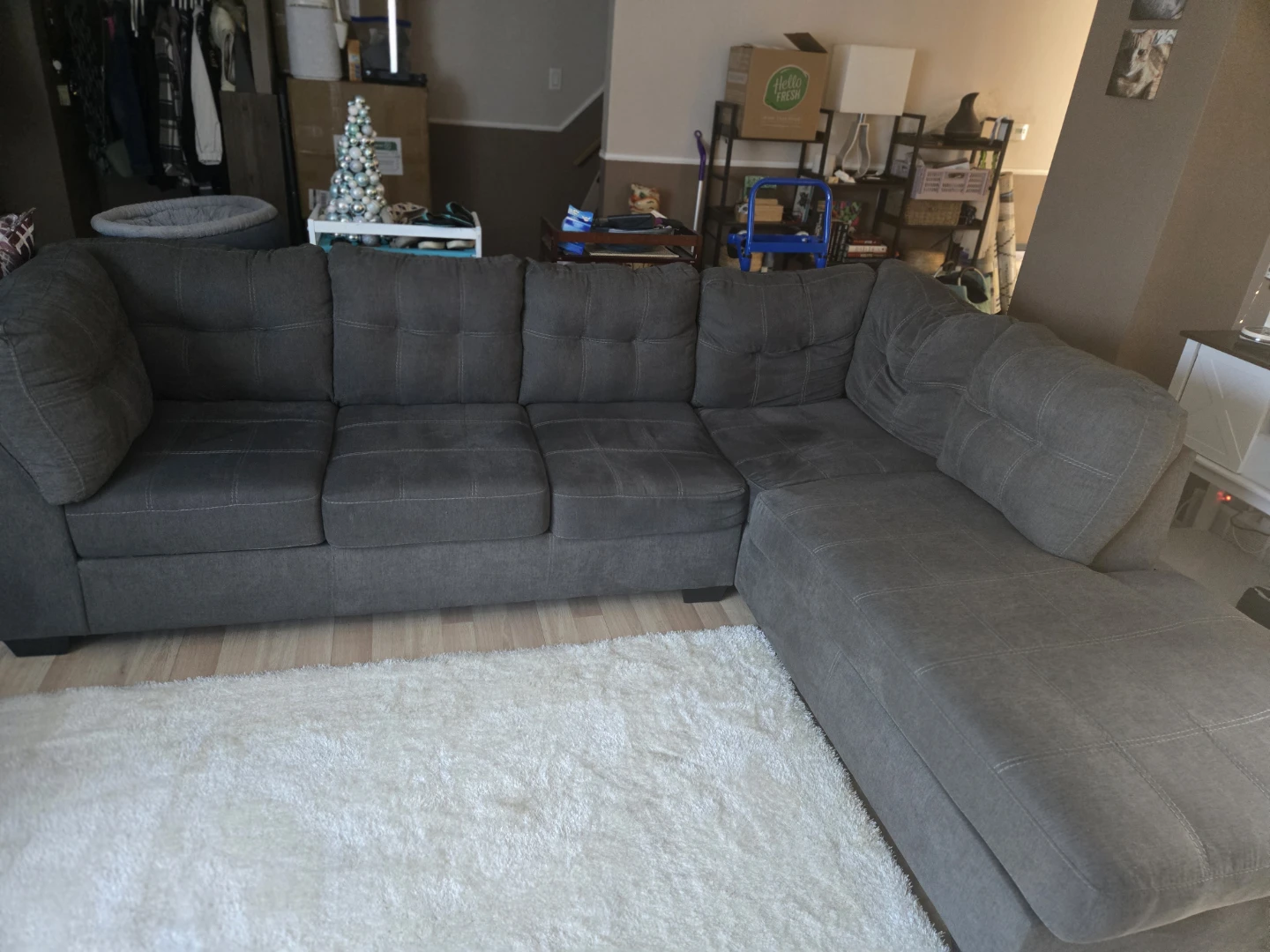 Grey sectional sofa