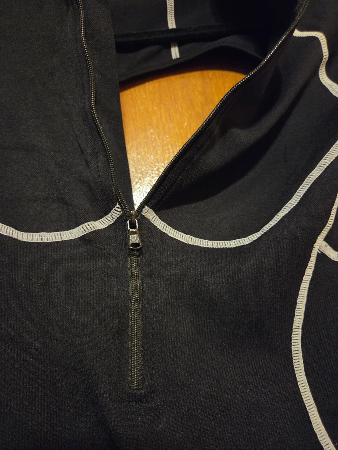 Black Full Body Athletic Suit with White Stitching - photo 2