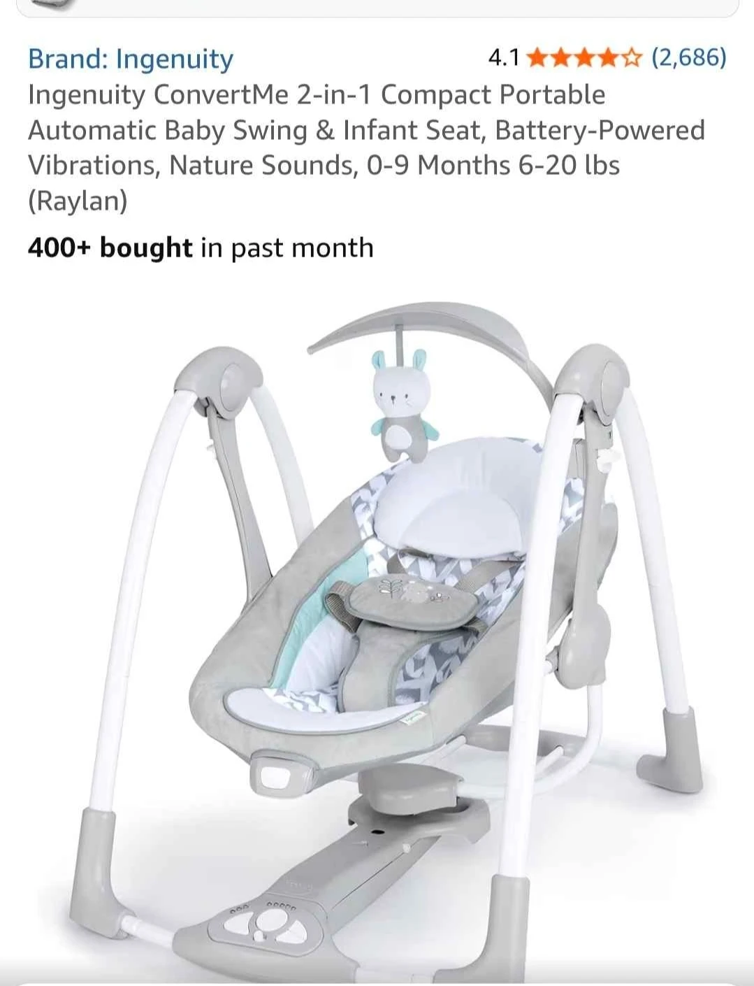 Ingenuity ConvertMe 2-in-1 Baby Swing & Infant Seat - photo 2