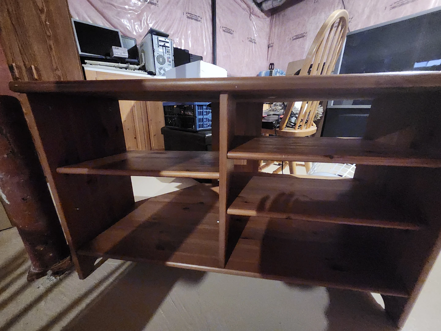 Wooden Corner TV Stand with Shelves - photo 2