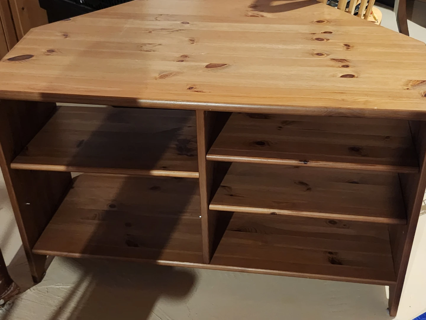 Wooden Corner TV Stand with Shelves - photo 3