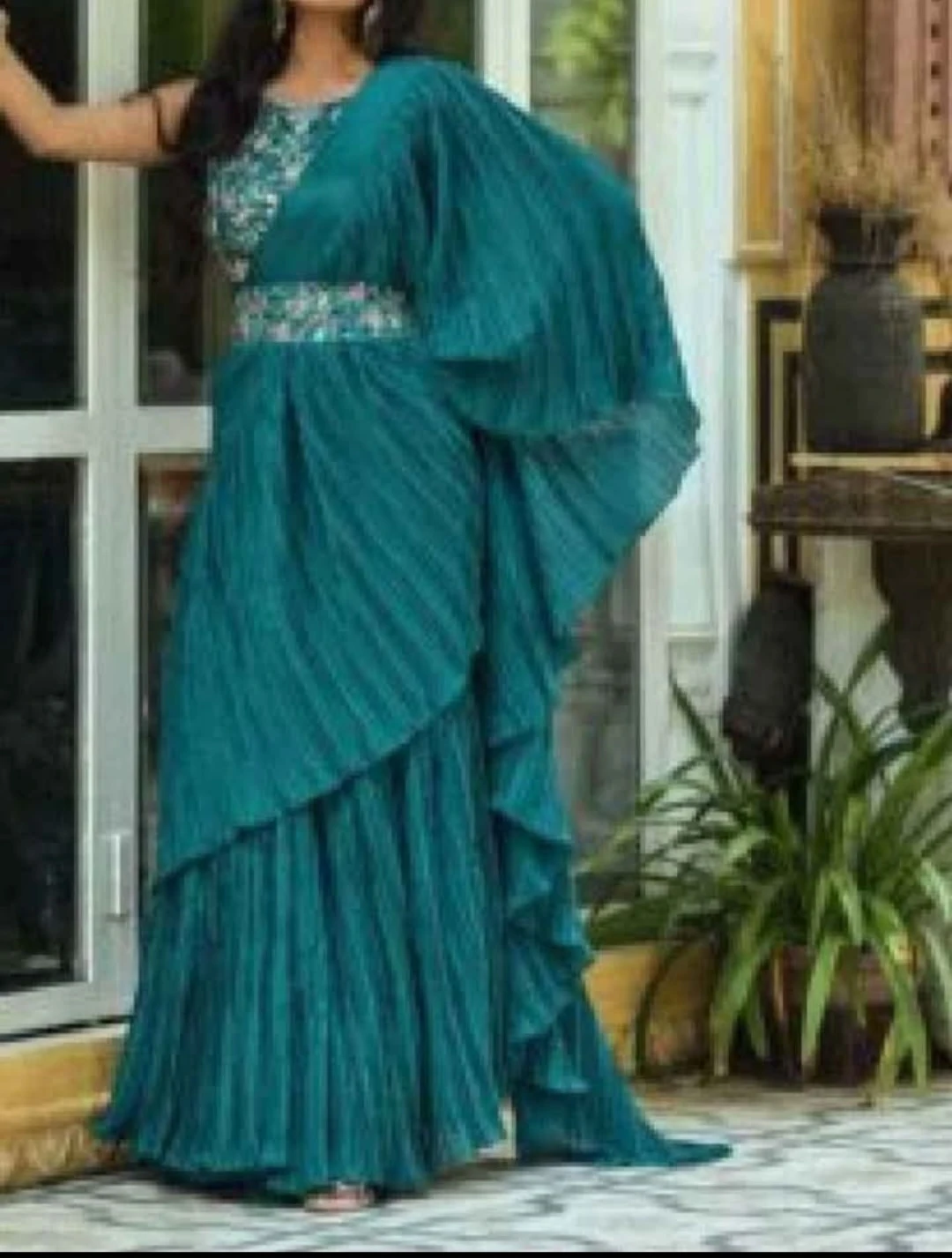 Saree with unstitch blouse ⚽️