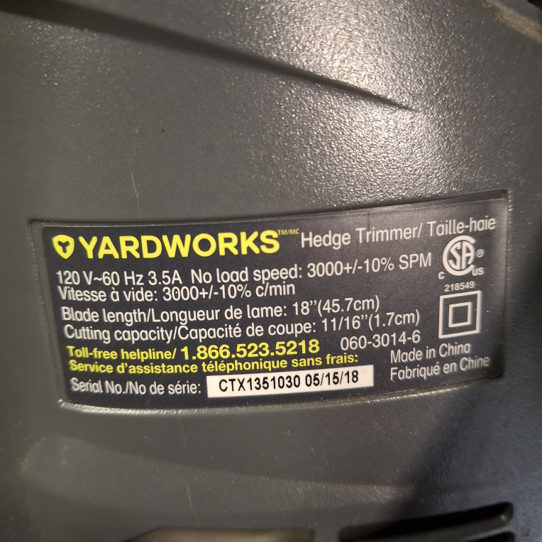 Yardworks Hedge Trimmer 18" Blade - photo 2