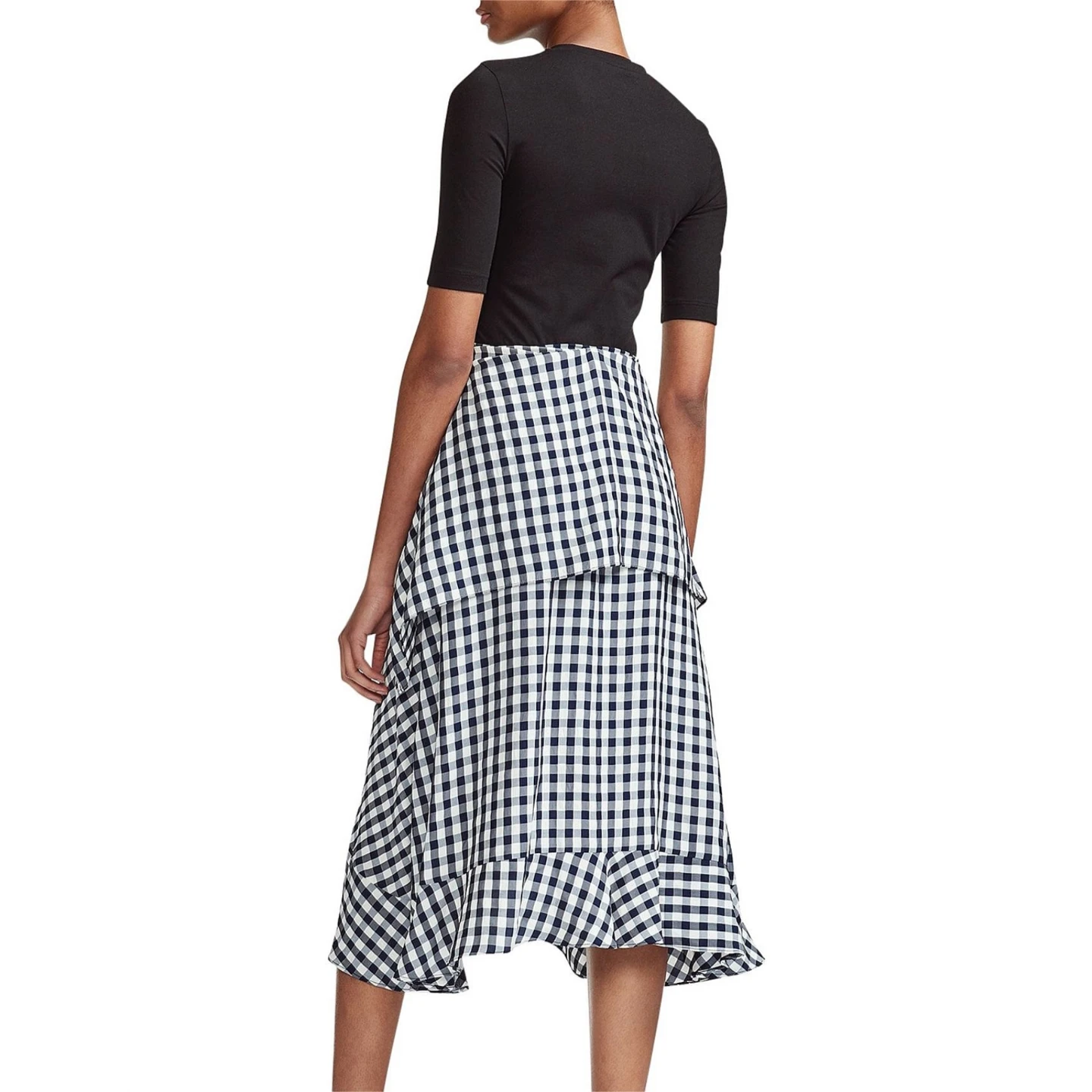 Maje Black & White Gingham Wrap Dress - photo 2