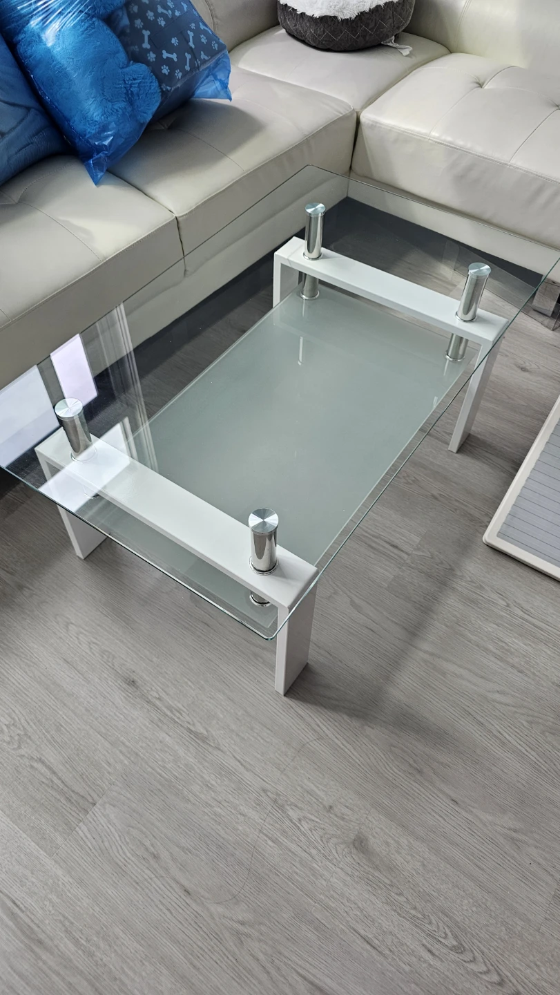 39" Rectangle Glass Coffee Table - photo 2
