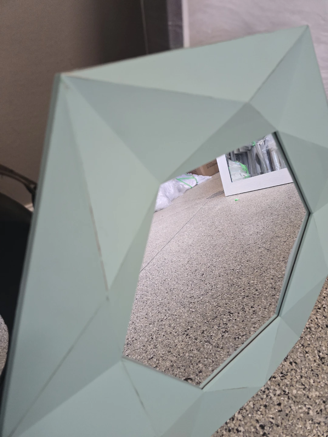 Geometric Mint Green Accent Mirror