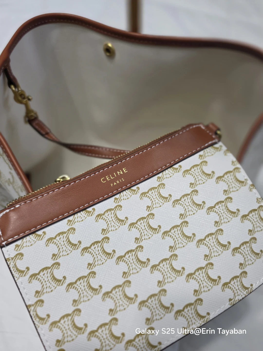 Triomphe Canvas & Leather Hobo Bag with Pouch - photo 5