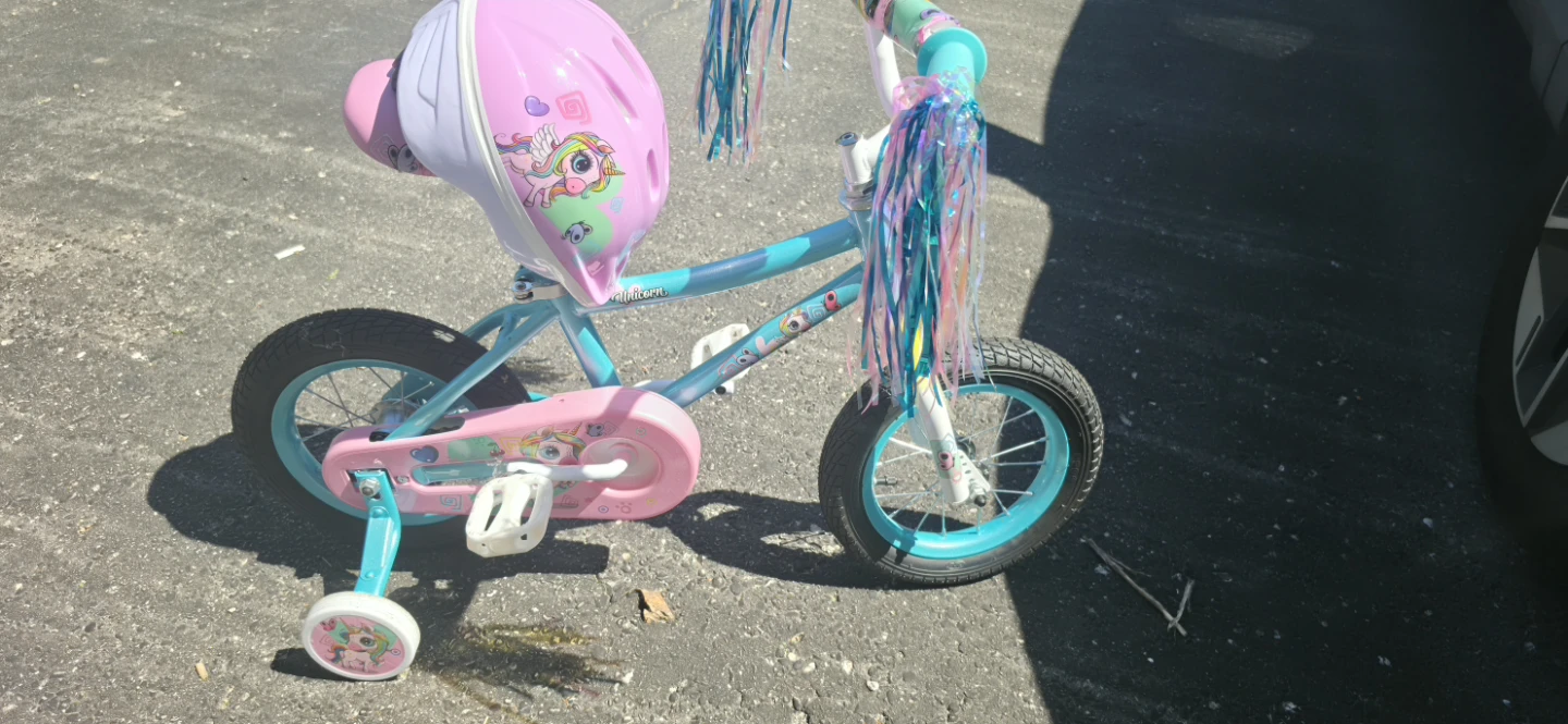 Kids Unicorn 12inch  Bicycle with Helmet