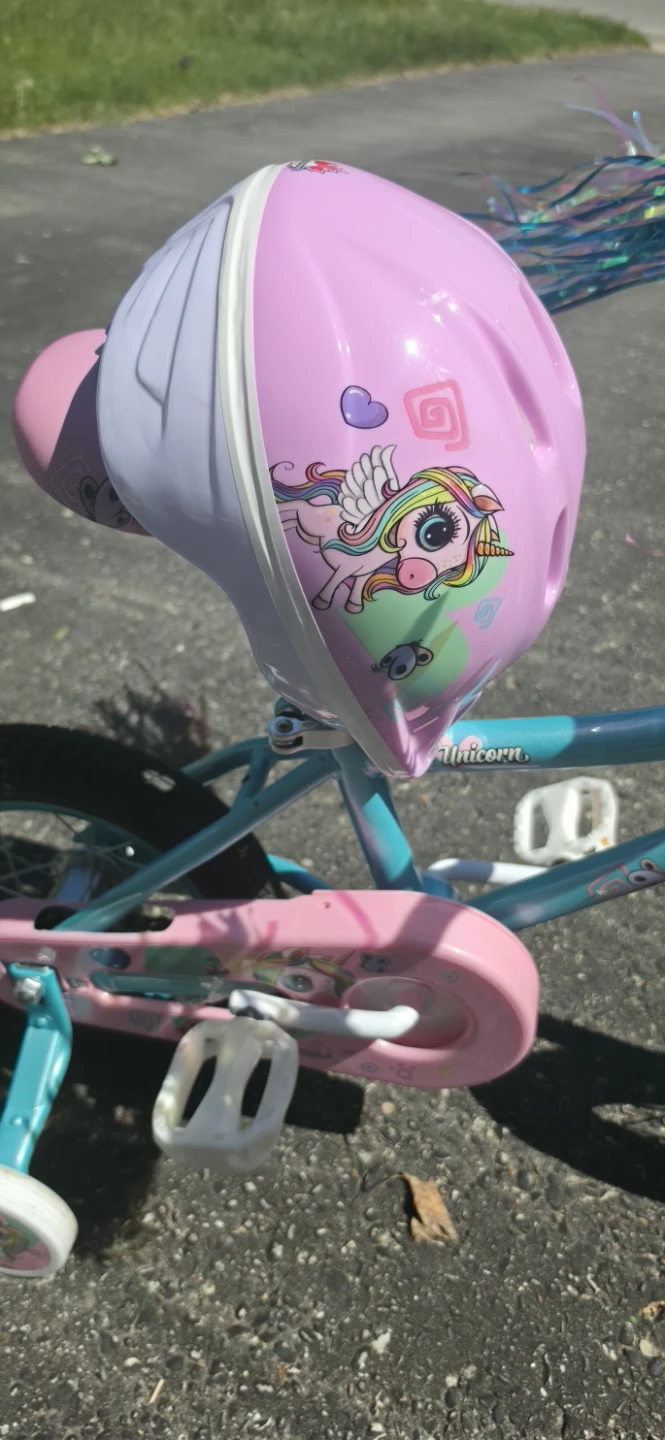 Kids Unicorn 12inch  Bicycle with Helmet - photo 2