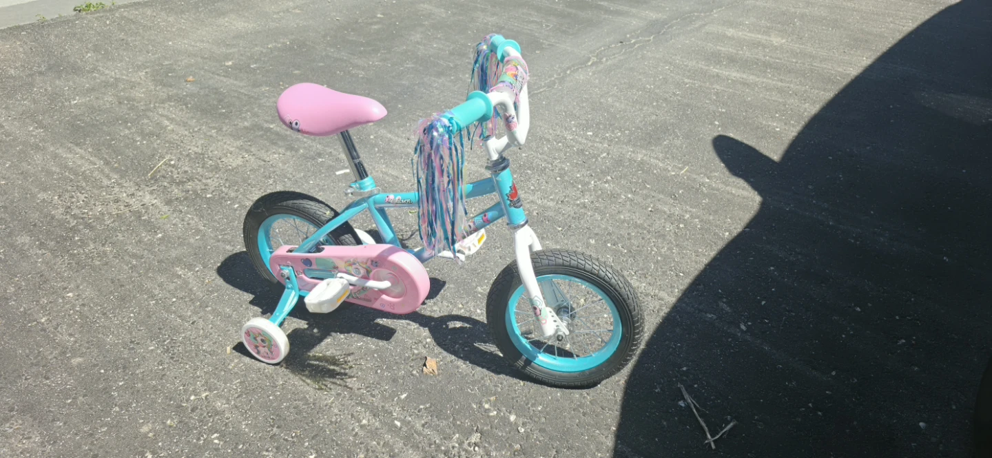 Kids Unicorn 12inch  Bicycle with Helmet - photo 3