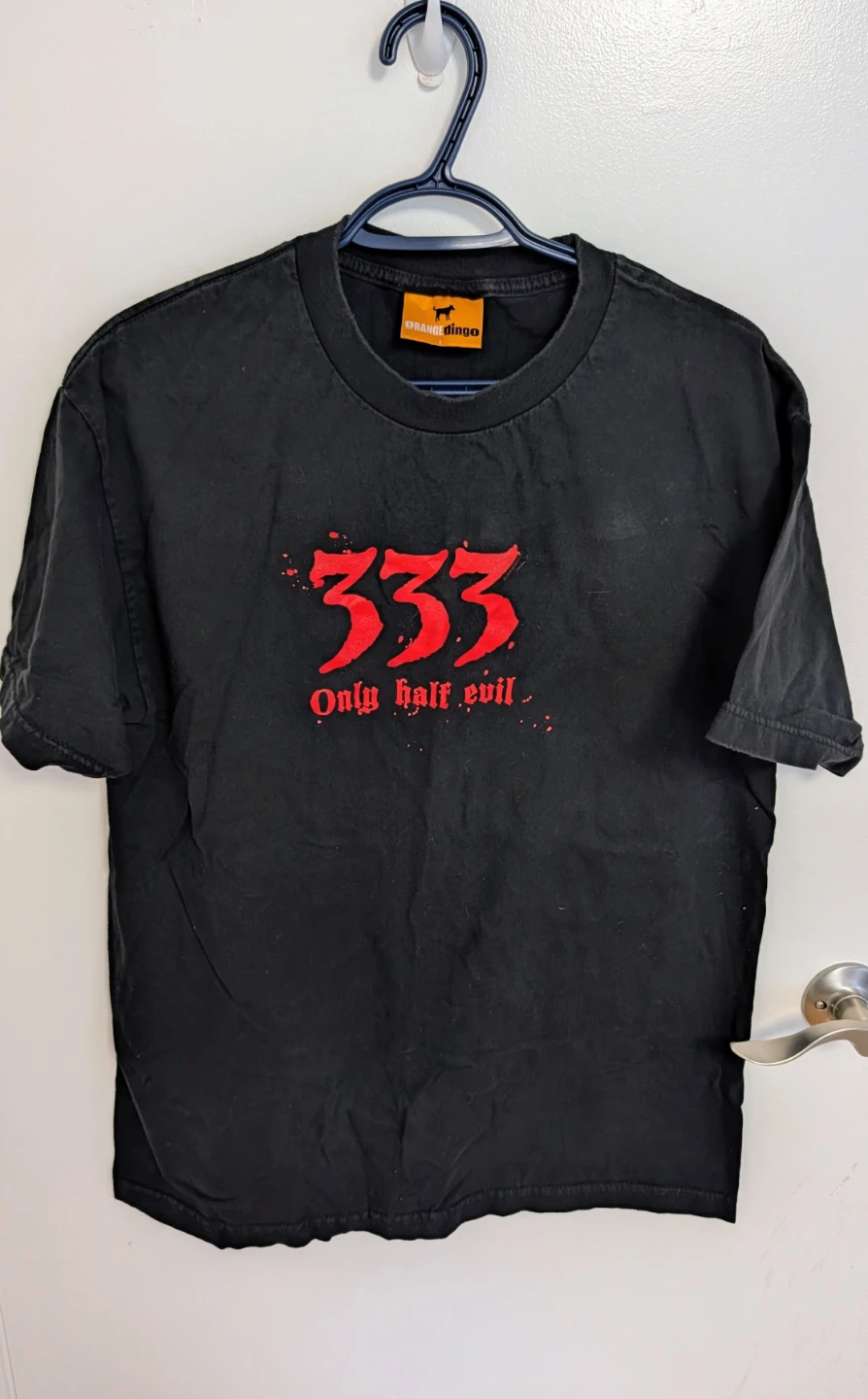 Orange Dingo "333 Only Half Evil" T-Shirt - Men's Size Large
