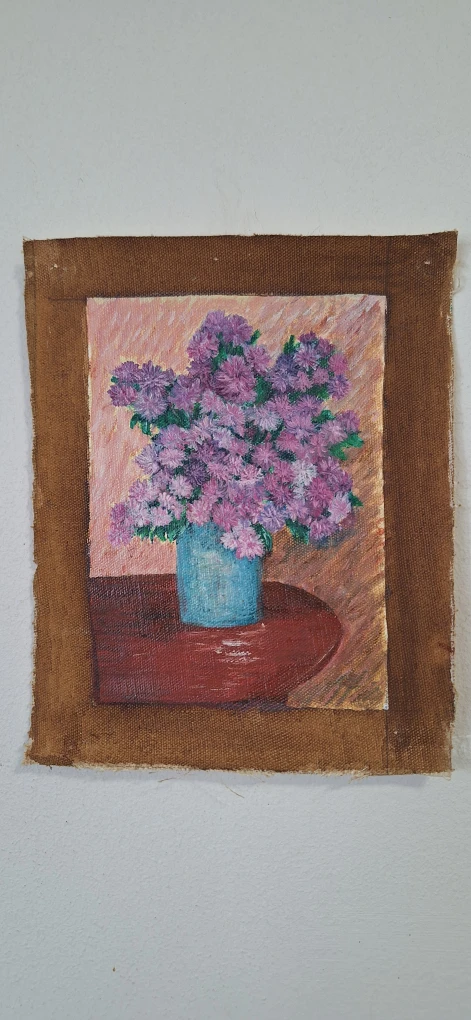 Original Oil Painting of Lilacs in a Vase