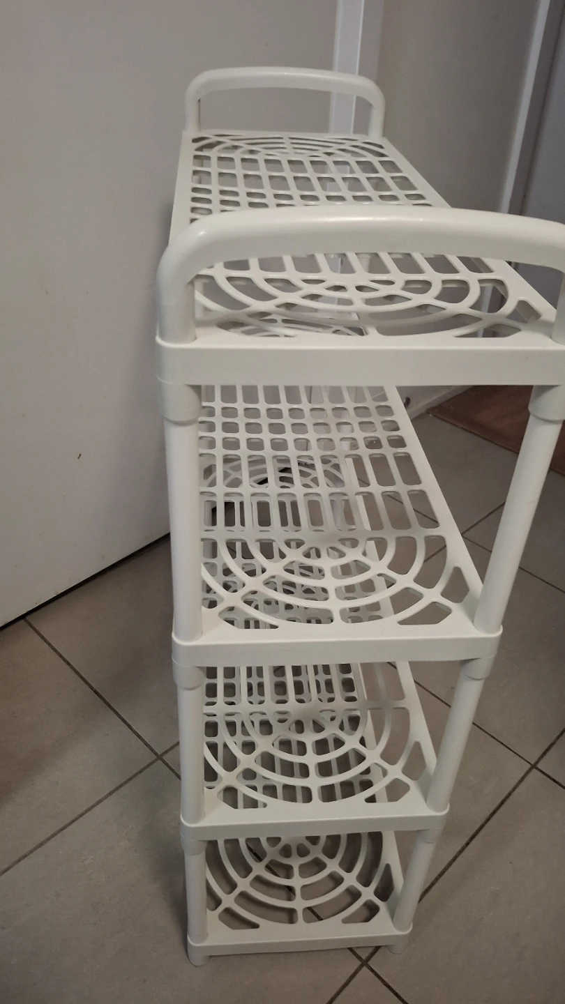 White 4-Tier Plastic Shoe Rack (20"x8"x26") ⚽️ - photo 2