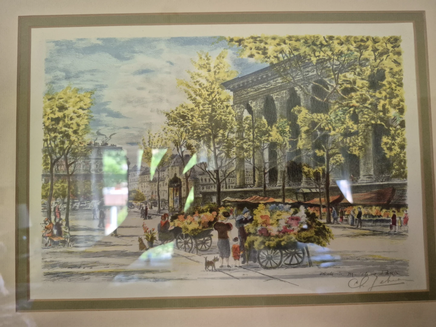 Framed original Print Set  - Parisian Scene - photo 2