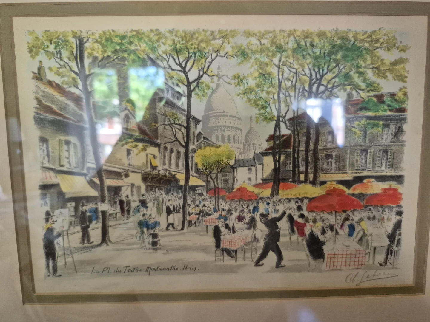 Framed original Print Set  - Parisian Scene - photo 3