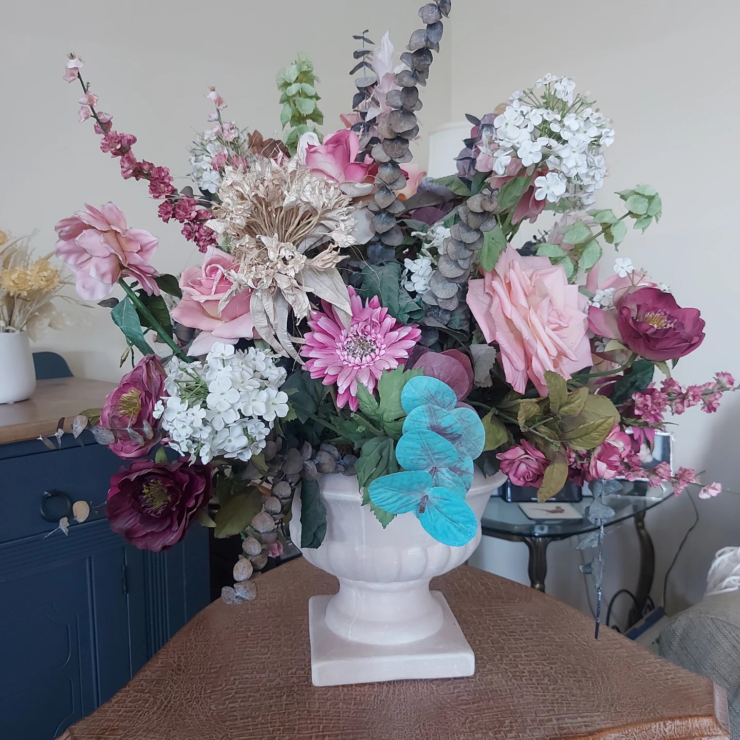 Large Floral Arrangement in Urn Vase