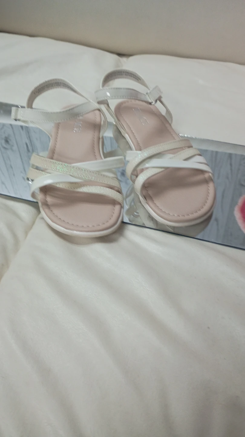 The Children's Place White Sparkle Strappy Sandals
