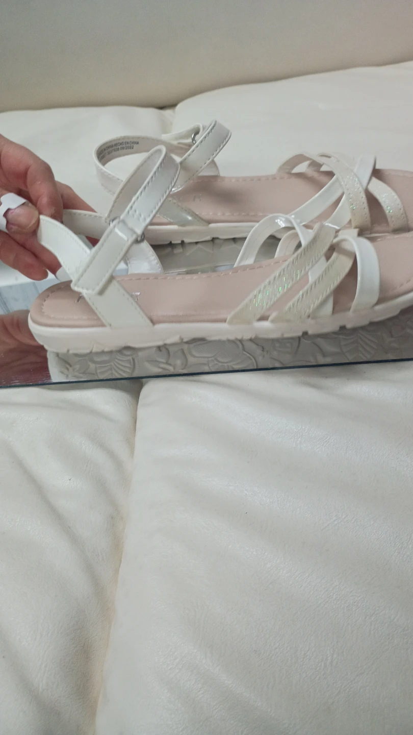 The Children's Place White Sparkle Strappy Sandals - photo 2