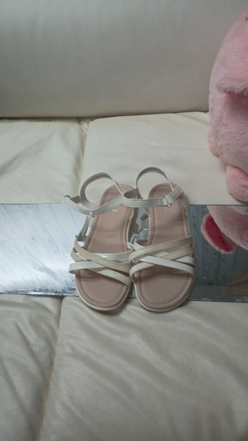 The Children's Place White Sparkle Strappy Sandals - photo 4