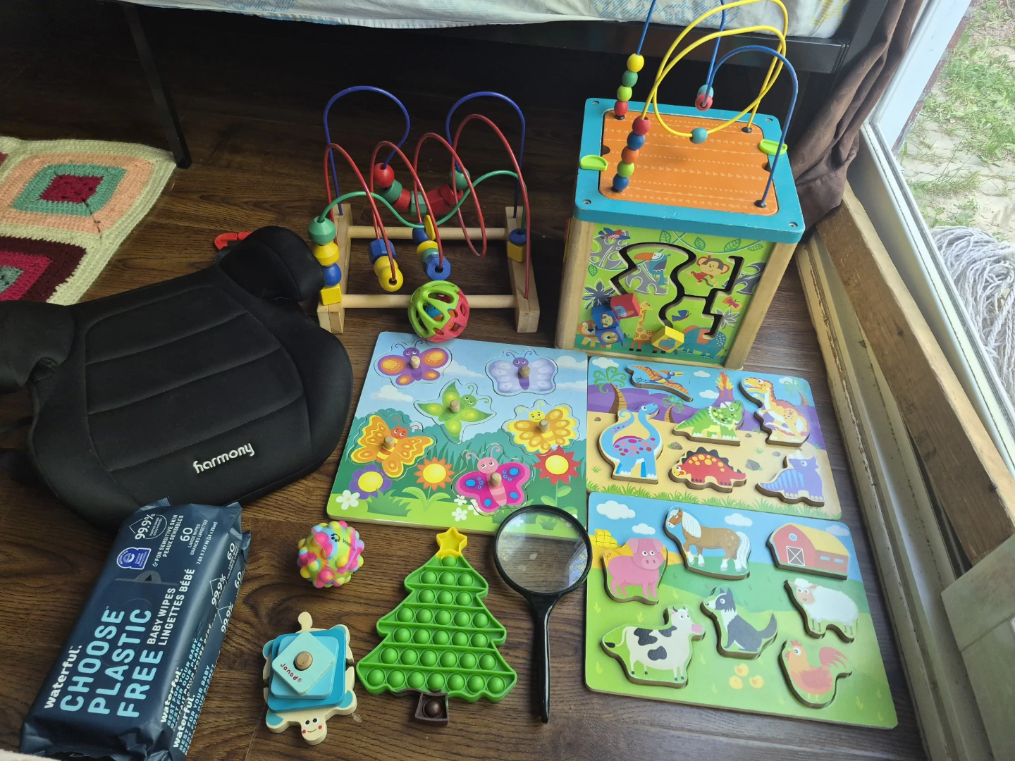 Harmony Baby Booster Seat and Assorted Kids Toys