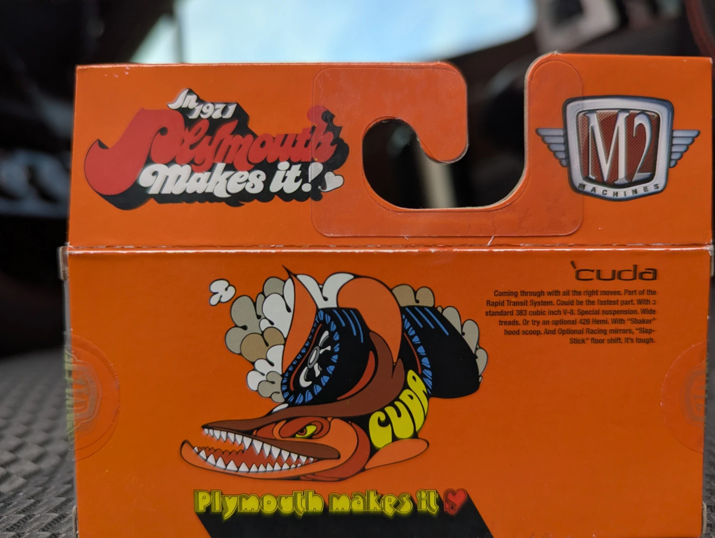 M2 Machines 1971 Plymouth Cuda 440 Orange Diecast Car - photo 4