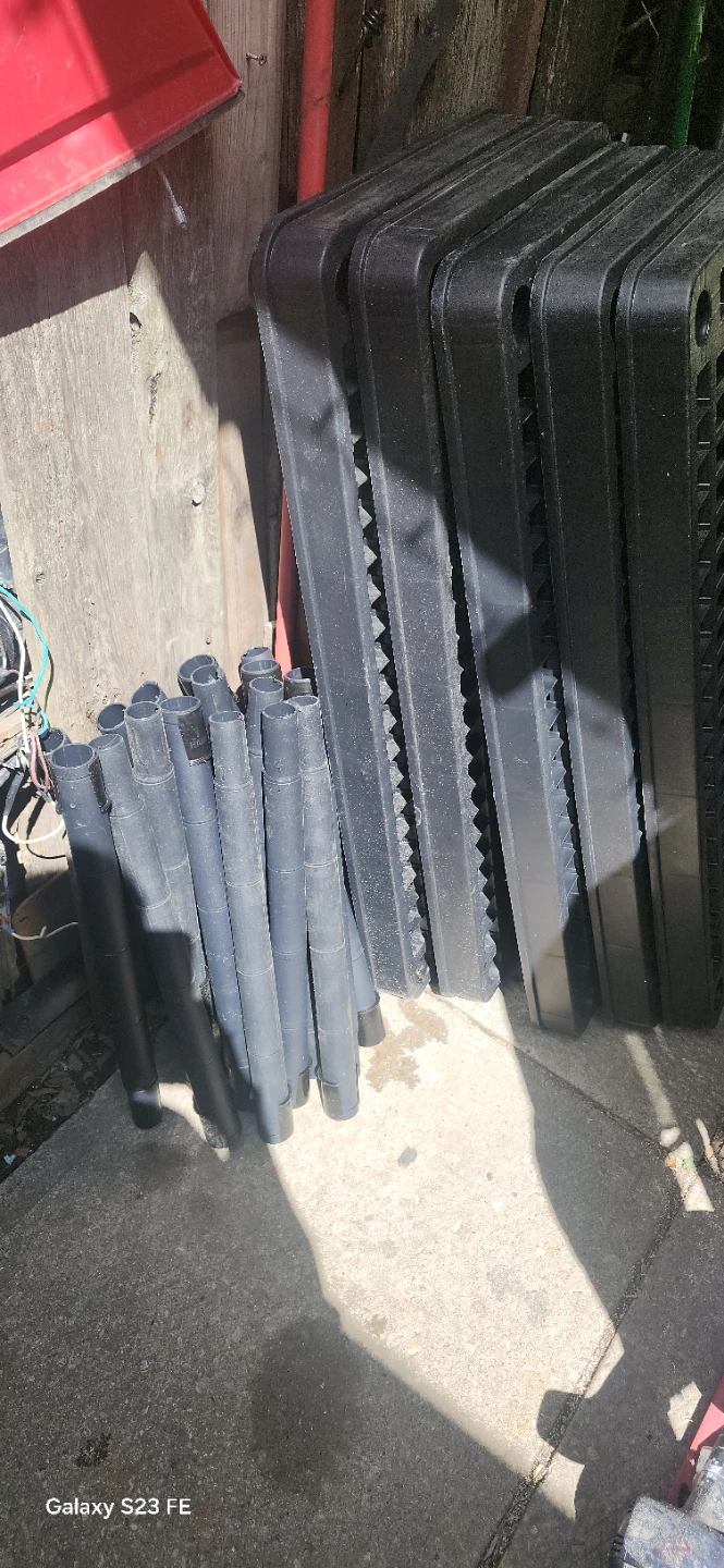 Stackable Black Plastic 5 Shelving Units. Price is firm final