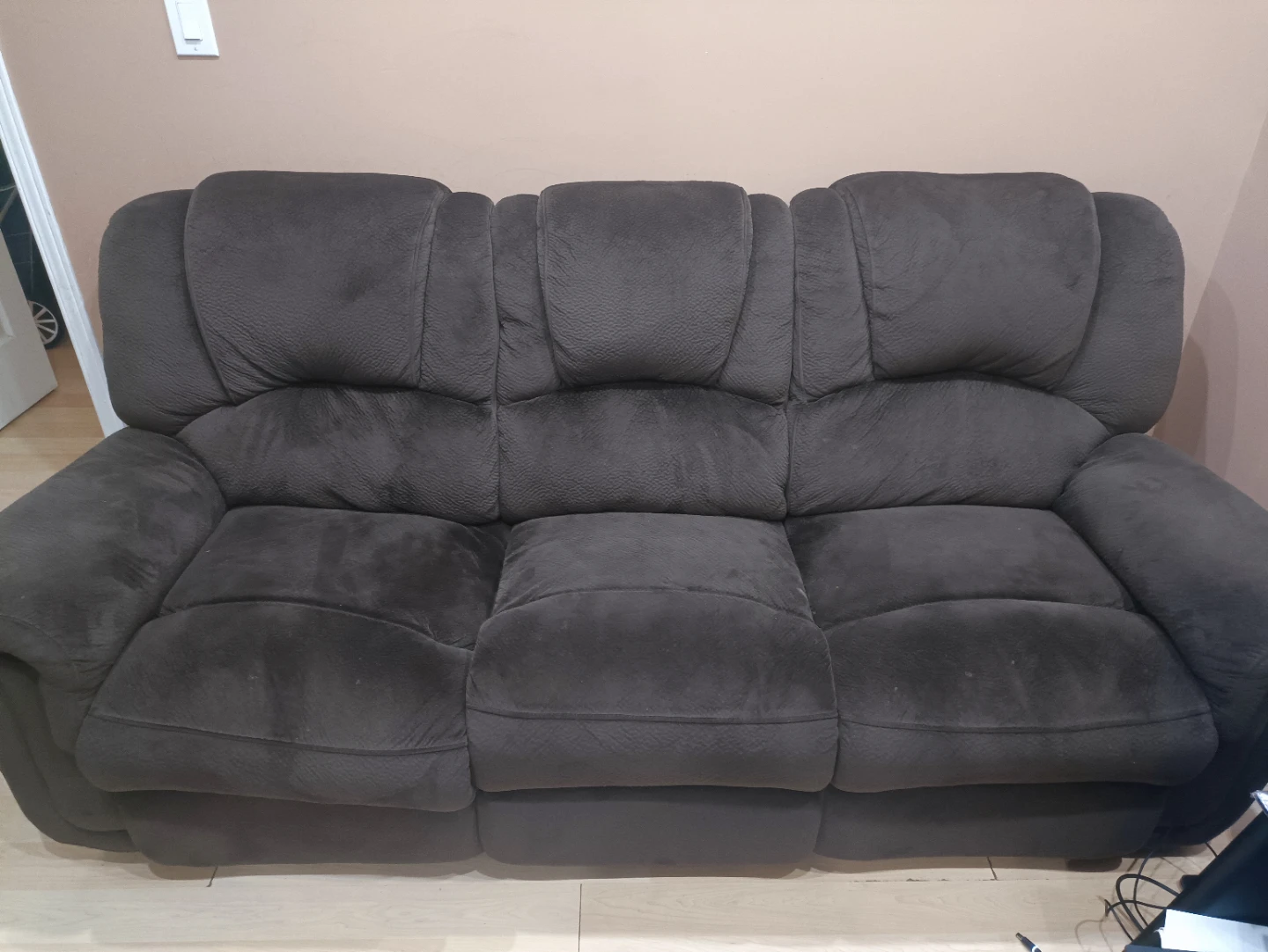 Dark Brown Reclining Sofa
