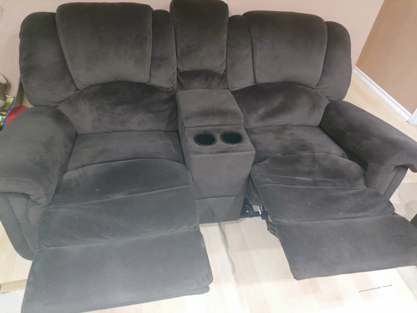 Dark Brown Reclining Sofa - photo 5
