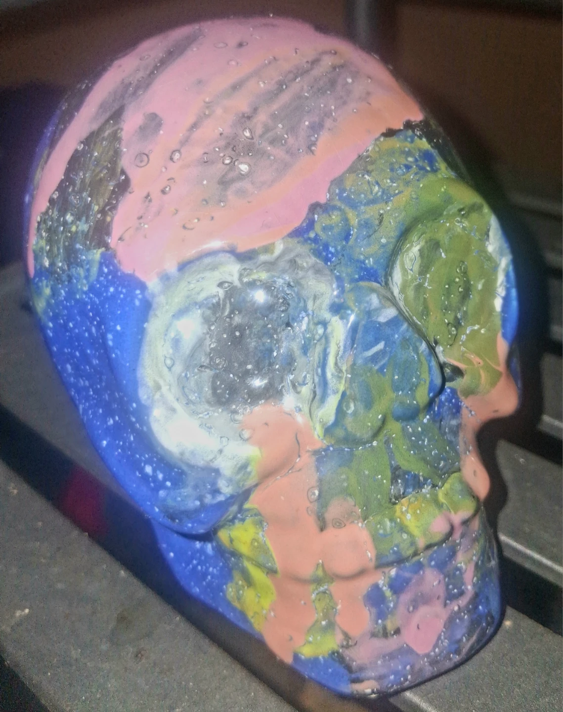 Iridescent Skull Figurine+Colorful Skull Decor - photo 2