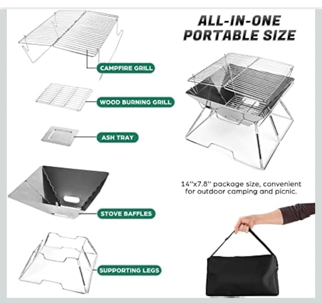 New Folding Charcoal BBQ Grill Made from Stainless Steel
